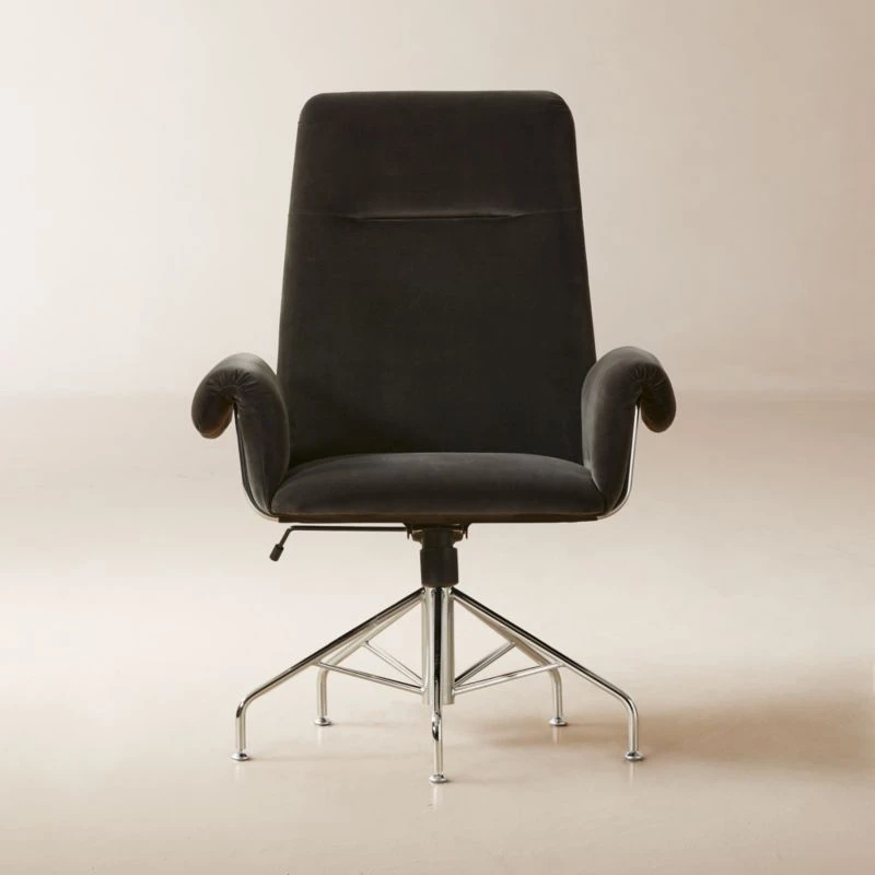 Saviti Black Velvet Office Chair