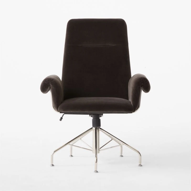 Saviti Black Velvet Office Chair - Image 2