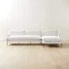 Scalino 2-Piece L-Shaped White Performance Velvet Sectional Sofa With Right Arm Chaise