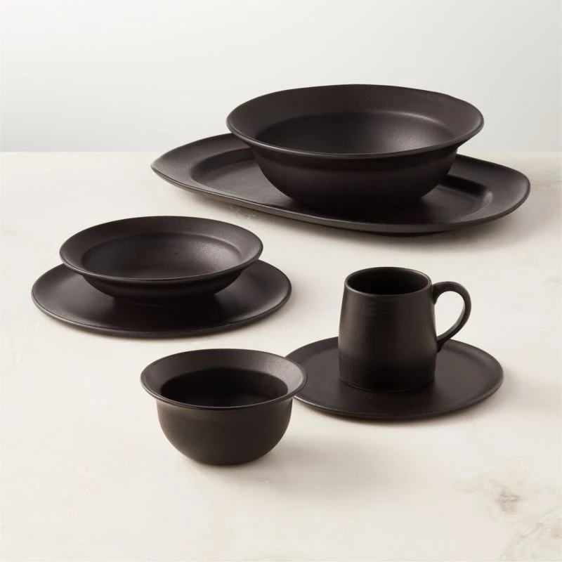 Sculpt Black Dinner Plate - Image 2