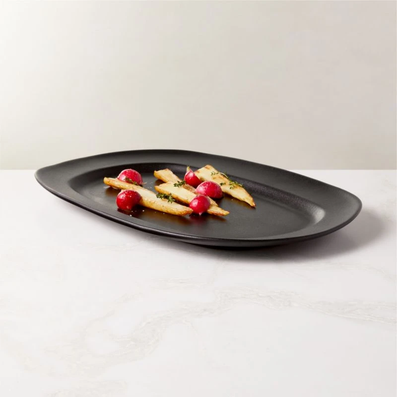 Sculpt Terracotta Large Black Platter - Image 2