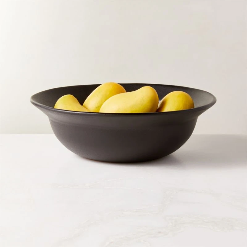 Sculpt Black Terracotta Serving Bowl - Image 2