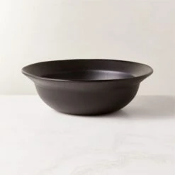 Sculpt Black Terracotta Serving Bowl