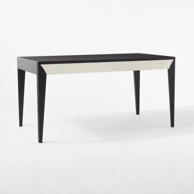 Scuro 2-Drawer Black Oak Wood Desk - Image 7