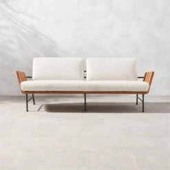 Seahaven Teak Outdoor Sofa With Sand Perennials® Cushions