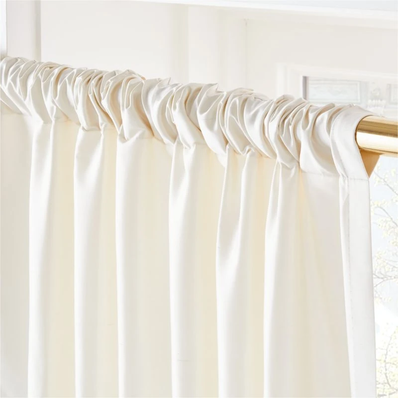 Seda Warm White Dupioni Silk Window Curtain Panel 48"x84" - Image 3