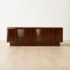 Shutter High-Gloss Walnut Wood Media Console
