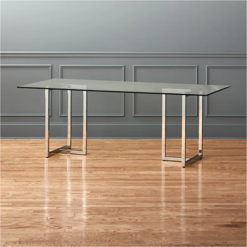 Silverado Chrome 80" Rectangular Dining Table