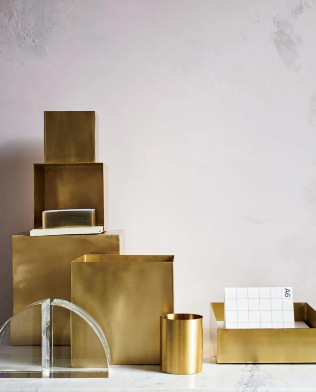 2-Piece Small Solid Brass Studio Storage Box Set - Image 3