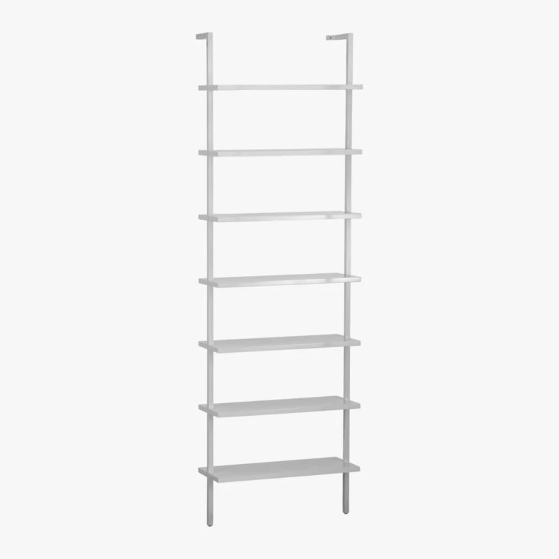 Stairway White Wall-Mounted Bookcase - 96" Height - Image 7