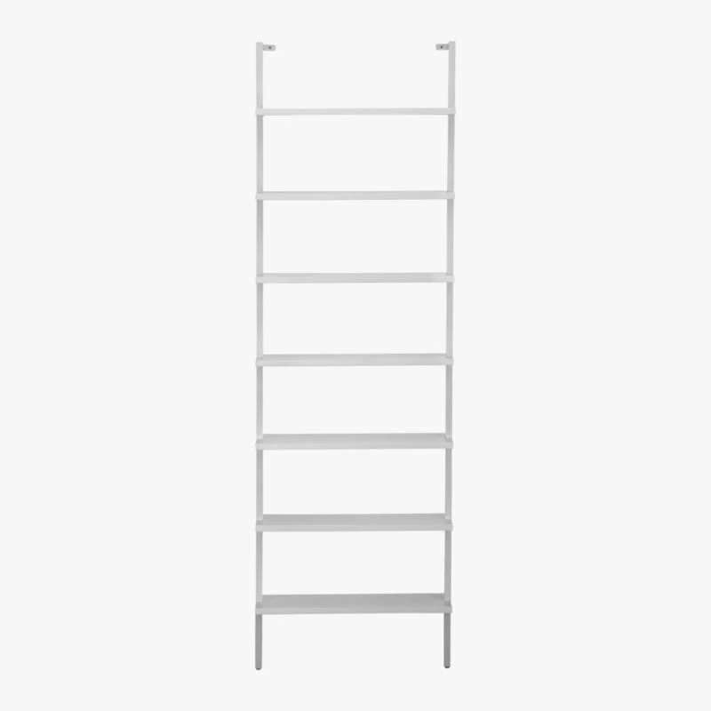 Stairway White Wall-Mounted Bookcase - 96" Height - Image 6