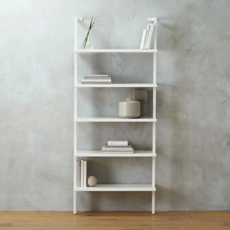 Stairway White Metal Wall Mount Bookshelf 72.5'' - Image 2