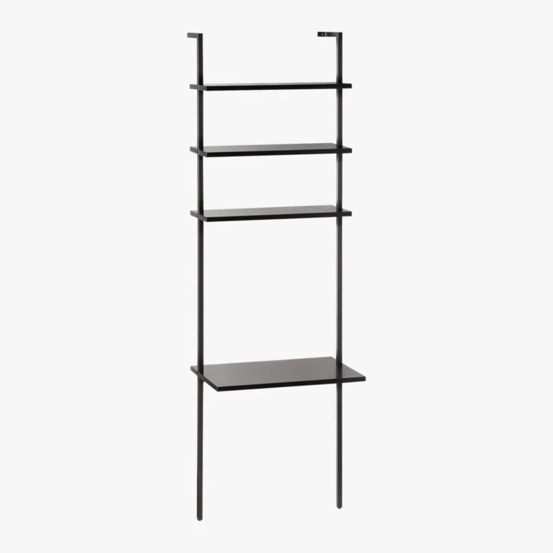 Stairway Black Wall Mount Desk With Shelves 96'' - Image 4