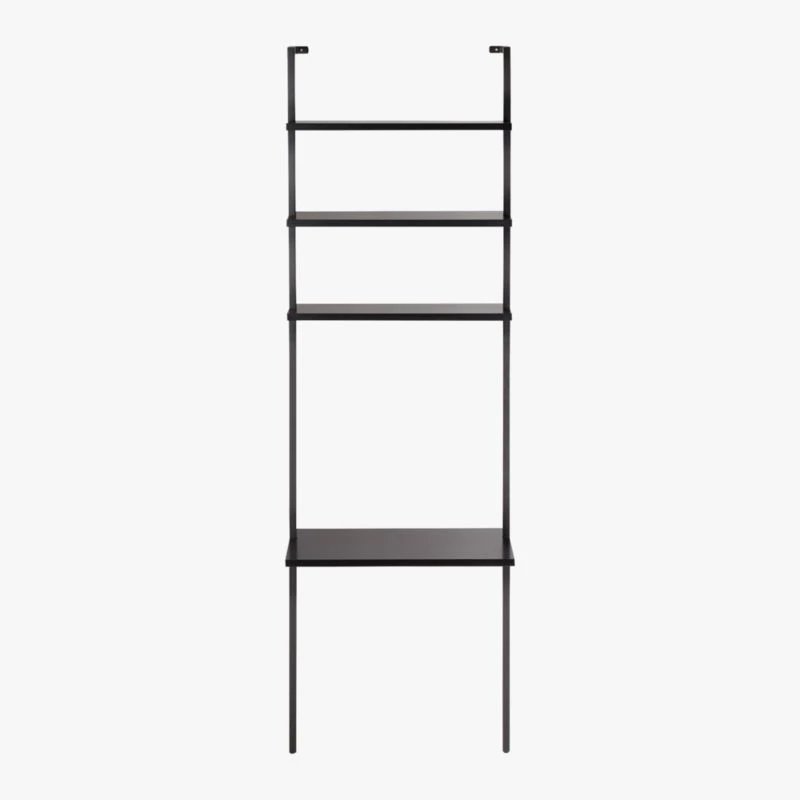 Stairway Black Wall Mount Desk With Shelves 96'' - Image 3
