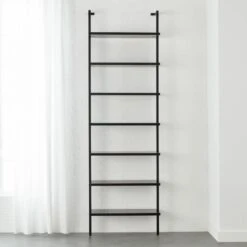 Stairway Black Metal Wall Mount Bookshelf 96''