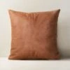 Surat Brown Embossed Leather Throw Pillow With Down-Alternative Insert 18''