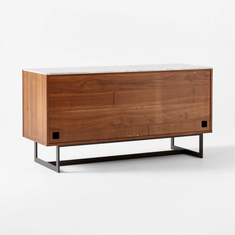 Suspend Marble And Brown Walnut Wood Media Console - Image 9