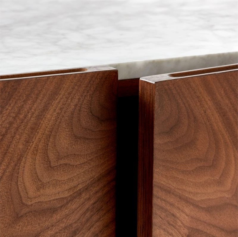 Suspend Marble And Brown Walnut Wood Media Console - Image 10