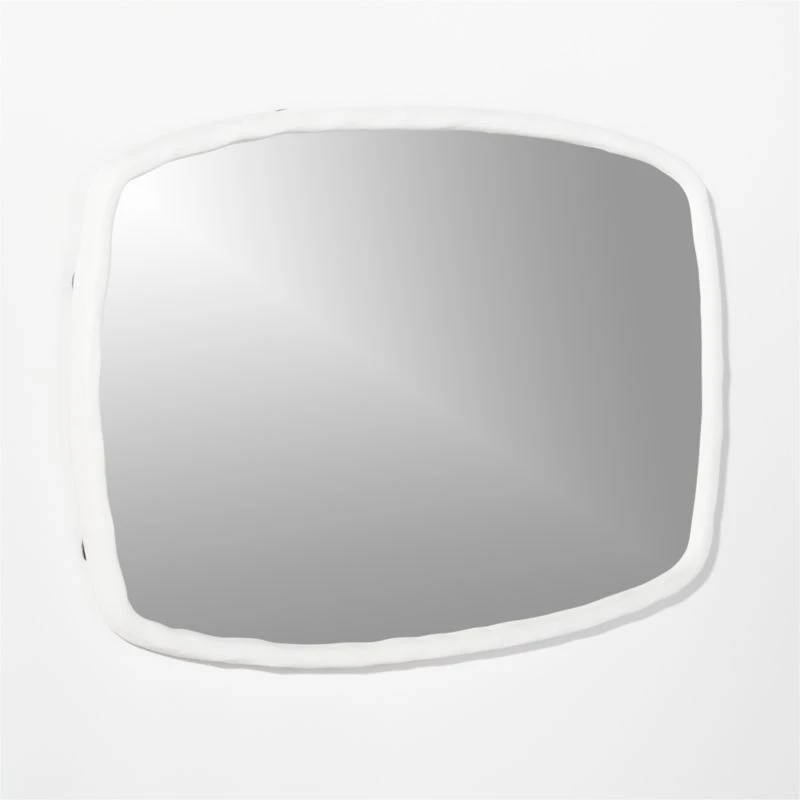 Suva White Rough Cast Wall Mirror 24"x36" - Image 7