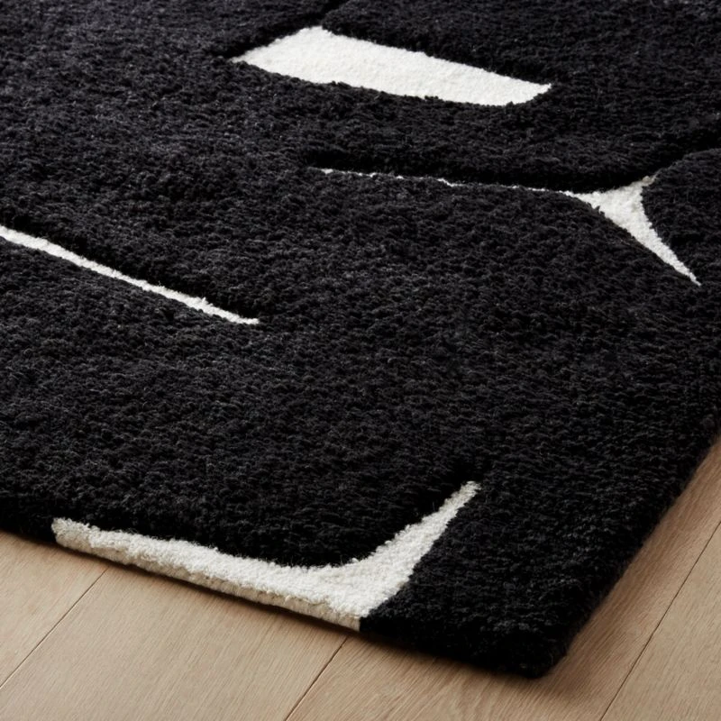 Sway Black And White Tufted Area Rug 5'x8' - Image 3
