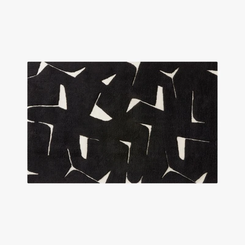Sway Black And White Tufted Area Rug 5'x8'