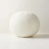 Terre Ivory White Velvet Sphere Throw Pillow