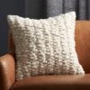 Tillie Ivory White Wool Throw Pillow With Feather-Down Insert 20"