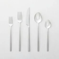 20-Piece Tilt Brushed Silver Flatware Set