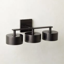 Trada 3-Bulb Blackened Brass Wall Sconce Light