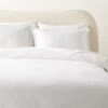Valencea Organic Cotton Ribbed White Duvet Cover And Pillow Shams