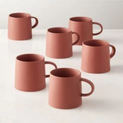 Valley Sequoia Red Coffee Mug Set Of 6