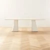 Via Rectangular White Plaster Dining Table