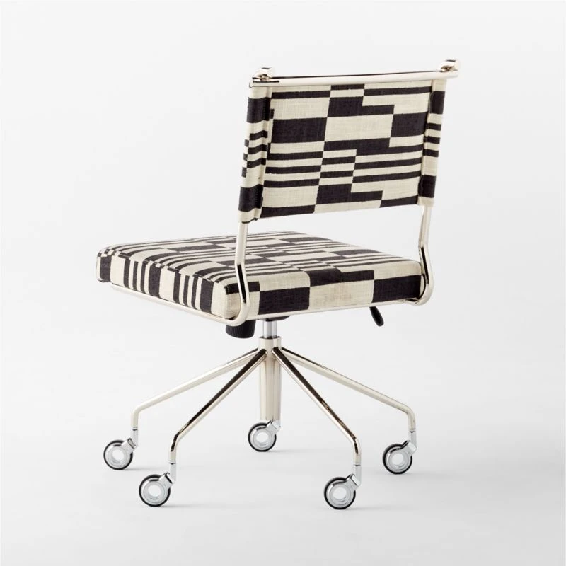 Vicino Black And White Patterned Upholstered Office Chair - Image 7