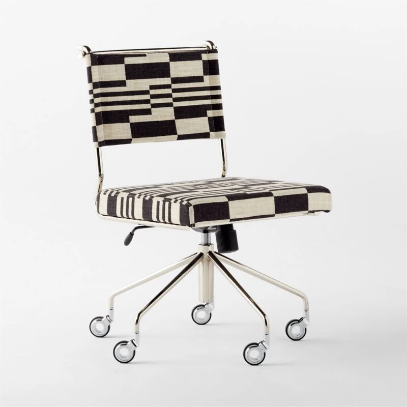 Vicino Black And White Patterned Upholstered Office Chair - Image 5