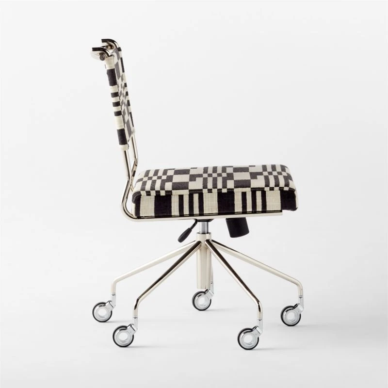 Vicino Black And White Patterned Upholstered Office Chair - Image 6