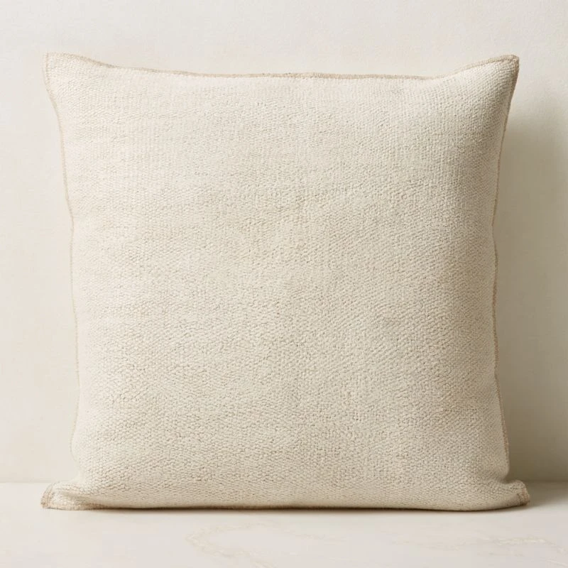 Vintage Natural Hemp Throw Pillow With Down-Alternative Insert 23'' - Image 2