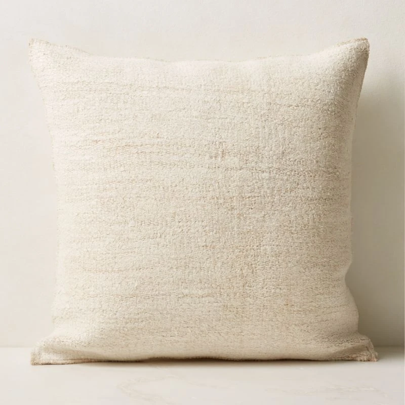 Vintage Natural Hemp Throw Pillow With Down-Alternative Insert 23'' - Image 3