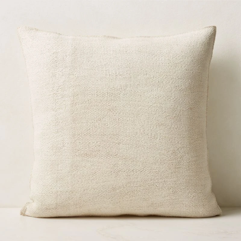 Vintage Natural Hemp Throw Pillow With Down-Alternative Insert 23'' - Image 4