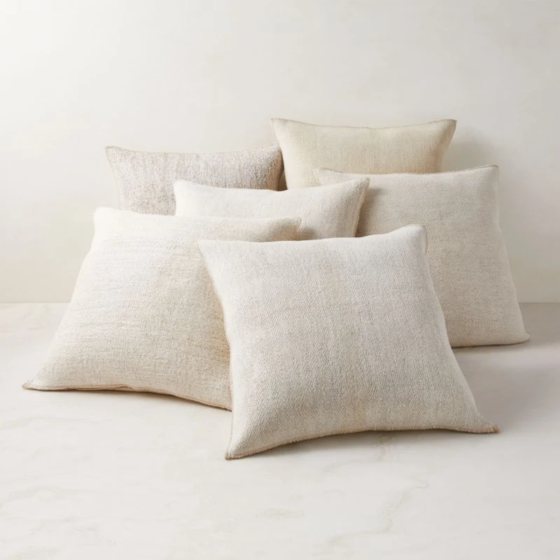 Vintage Natural Hemp Throw Pillow With Down-Alternative Insert 23'' - Image 6