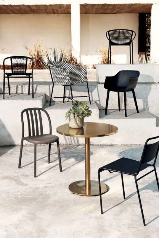 Lucinda Black Outdoor Patio Stacking Chair - Image 2