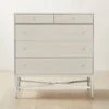 Connoisseur 5-Drawer Whitewashed Oak Wood Dresser Model 1003