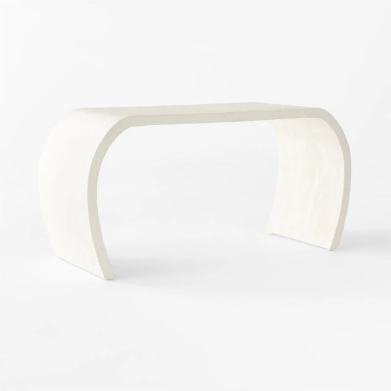 Wynn Ivory Concrete Waterfall Desk - Image 3