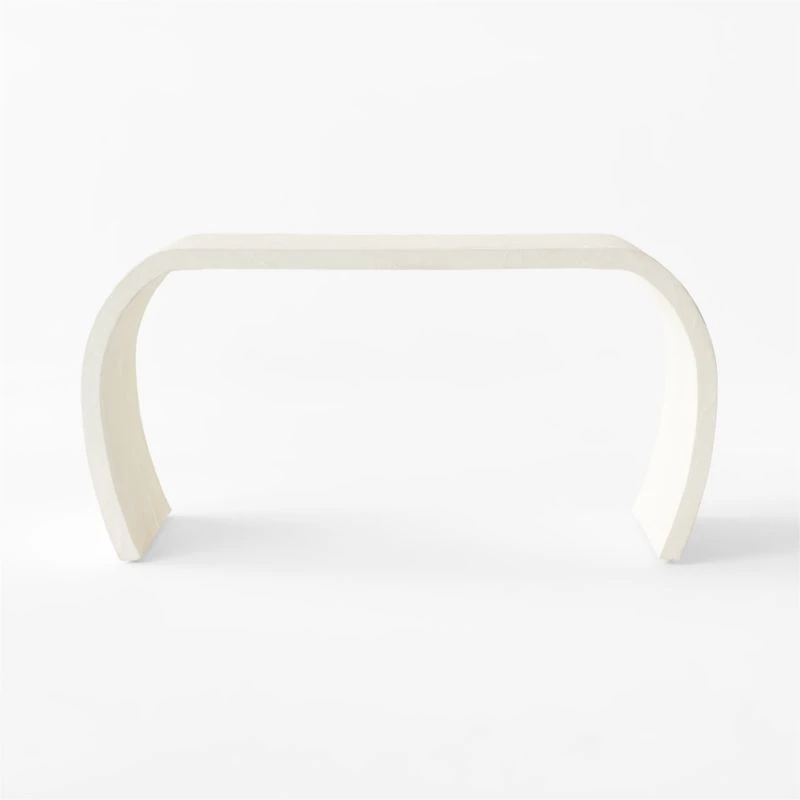 Wynn Ivory Concrete Waterfall Desk - Image 2