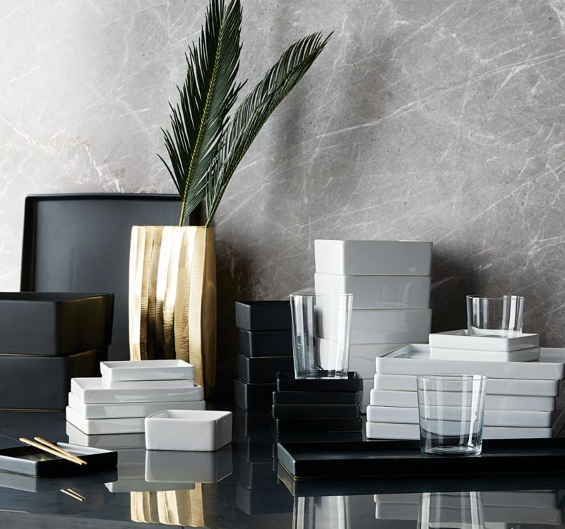 Bento Square Matte Black Serving Platter - Image 3